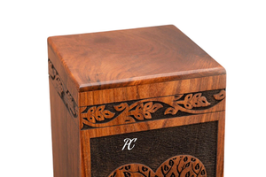 Urne de crémation en palissandre fabriquée à la main Arbre de vie Coeur Mémorial Souvenir Mémorial Souvenir Décoratif Urne de crémation pour les cendres - Product Image 4
