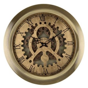 Reloj de pared de Metal resistente con revestimiento de polvo de Color negro de diseñador de arte rústico Vintage y chapado en oro de alta calidad - Product Image 5