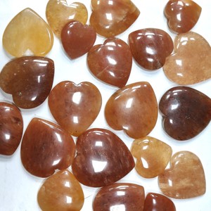 สร้อยคอคริสตัลรูปหัวใจสีส้ม Aventurine เครื่องประดับทำอัญมณีหลวมราคาขายส่ง