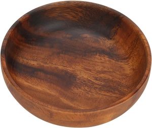 High Quality Wooden <b>Tableware</b> Kitchen Big Large Acacia Wood Solid Salad Soup Bowls - Product Image 6