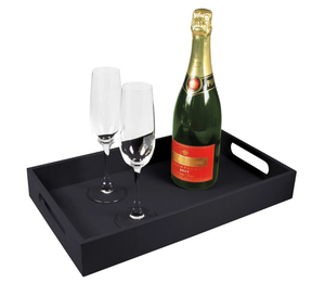 Ensemble de plateaux de Service en cuir personnalisés à la main plateau rectangulaire en métal Double poignée pour hôtel Hall maison indienne - Product Image 1