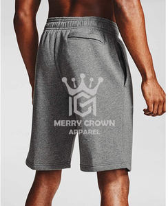 กางเกงขาสั้นผ้าฟลีซสำหรับผู้ชายกางเกงขาสั้นผ้าฟลีซแบบลำลองมีกระเป๋าลายสีทึบสำหรับวิ่งออกกำลังกายในบ้าน - Product Image 6