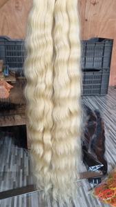 Cheveux tissés de bonne qualité, cheveux blonds, cheveux humains, produits capillaires, extensions de cheveux, cheveux blonds indiens, cheveux blonds soyeux - Product Image 3