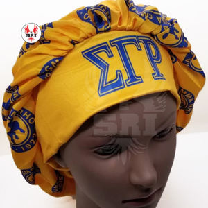 Venta caliente fabricante profesional hermandad griega ajustable Reversible Satin Bonnet 1922 Sigma Gamma Rho Luxury Bonnet - Product Image 5