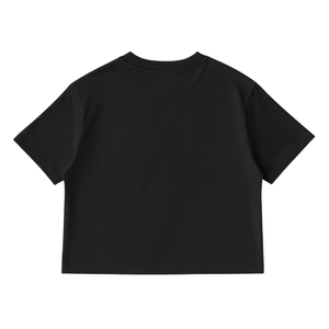 T-shirt pour femme, noir, coupe ample, lourd, 100% coton biologique de luxe, pré-rétréci, certifié GOTS, durable, coupe décontractée - Product Image 2