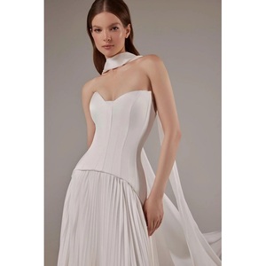 Ivory Satin <b>Corset</b> Wedding Dress Two-piece Wedding Dress - Product Image 6