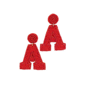 Boucles d'oreilles en perles Gameday plaquées or Accessoire élégant pour fan de football universitaire pour le jour du match Support de marée cramoisi passionné - Product Image 1