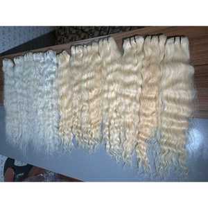 Factory Direct 30 pouces Blonde Indian Temple Extension de cheveux pour les femmes Certifié Grade Blanc Trame de cheveux et de perruque Styles - Product Image 1