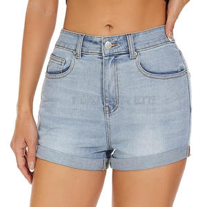 Pantalones cortos de moda para mujer personalizados 2024, pantalones cortos vaqueros de algodón de Color personalizados para mujer, pantalones cortos transpirables - Product Image 1