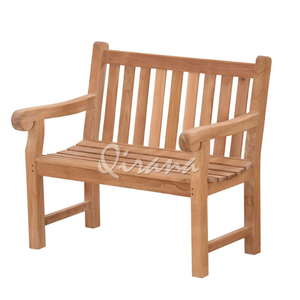 Banc de jardin en bois massif de qualité supérieure de 100 cm 2 places pour salle à manger en plein air, villa et parc Design moderne - Product Image 4