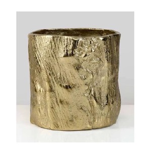 Jarrón de aluminio dorado real, elegante obra maestra decorativa hecha a mano para bodas, fiestas y decoración de oficina - Product Image 5