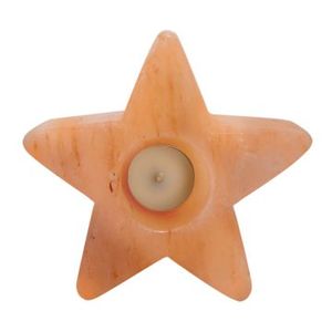 Bougeoir au sel de l'Himalaya en forme d'étoile de qualité supérieure sculpté dans du cristal naturel pour le bien-être et la décoration de la maison - Product Image 1
