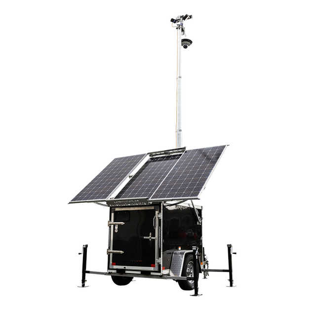 Mobile Lighting Tower Security Camera Trailer with PTZ Camera