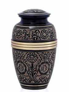 Urne funéraire moderne de luxe en laiton pour cendres humaines |   Conception florale commémorative gravée à la main |   Souvenir funéraire pour adulte IO - Product Image 4