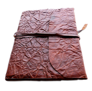 Cuadernos A5 de papel de algodón reciclado hecho a mano, diario de cuero arrugado con estampado gitano para escribir planificador o diario - Product Image 2