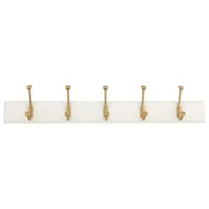 Vente chaude Blanc Doux Mur Crochet Rack 5 Brossé Or Crochets Élégant Entrée Stockage Moderne Manteau Cintre Minimaliste Mur Rack - Product Image 1