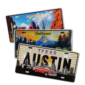 Cadeau touristique en métal d'impression de logo personnalisé <span class=keywords><strong>aimant</strong></span> de réfrigérateur souvenir de <span class=keywords><strong>plaque</strong></span> d'immatriculation des Émirats arabes unis - Product Image 2