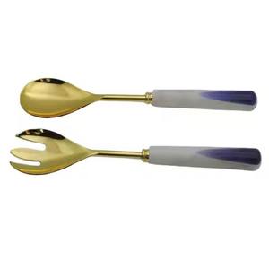 Manche en bois Design moderne cuisine couverts salade outils Table Ware nouvelle vaisselle réutilisable faite à la main - Product Image 3