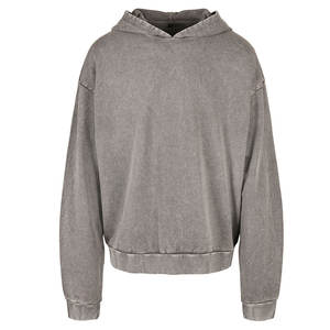 2025 nuevas sudaderas con serigrafía personalizadas al por mayor jerséis sólidos hombres 100% algodón de gran tamaño rasgado básico Sudadera con capucha - Product Image 1