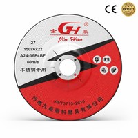 Disque de meulage vert JinHao 150x6x22mm T27 à centre encastré |   Meuleuse d'angle de 6 pouces EN12413 CE |   80m/s INOX Heavy Duty Stock