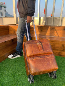 Nueva llegada de bolsos de equipaje de cuero genuino real de usos múltiples Bolso de la carretilla hecha a mano Unisex tamaño grande Venta caliente maleta de usos múltiples - Product Image 2