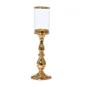 Style Vintage or ouragans bougeoirs métal piédestal verre Floral pièce maîtresse Base pour mariage et fêtes décor - Product Image 6