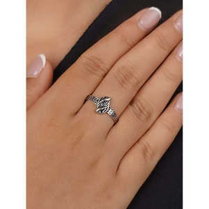 Bague tribale ajustable en argent plaqué gris, incrustation métallique, style décontracté et tendance, pour les amateurs de chiffres et les chrétiens - EK-SFRNG146 - Product Image 1