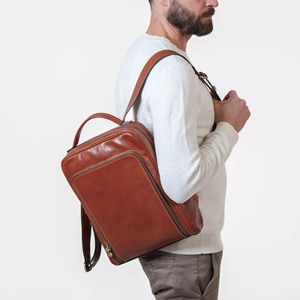Haute qualité en cuir véritable hommes bureau sacs à dos Premium ordinateur portable en plein air élégant peau de vache sacs d'école personnalisé voyage sacs à dos - Product Image 6