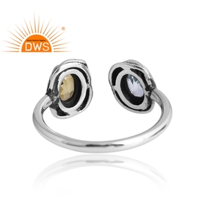 สินค้ามาใหม่925สเตอริงเงินธรรมชาติสีฟ้าบุษราคัมและเพอริดอตเครื่องประดับที่กำหนดเองสำหรับผู้หญิงของขวัญสำหรับผู้หญิง - Product Image 2