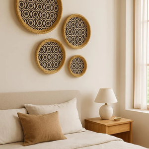 Ensemble de 3 plateaux décoratifs en bambou à double niveau pour la vaisselle - Product Image 4