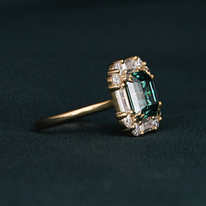 18KT สีทองที่เป็นของแข็งสีเขียวแหวนหมั้นแบบคลาสสิกเติบโตขึ้นมาในแลปแหวนเพชรที่ถูกสร้างขึ้นในห้องปฏิบัติการที่มีเสน่ห์และได้รับการรับรองว่าเป็นสีเขียว - Product Image 2