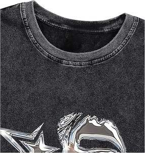 Camisetas elegantes de lavado ácido Boxy Cut 2025 Streetwear Fit Tela ligera para etiquetas de moda OEM y compradores a granel - Product Image 1