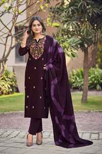 Coton brodé lourd Flex Salwar Kameez avec poche pour pantalon comprend Dupatta pour les vêtements de fête des adultes vêtements indiens et pakistanais - Product Image 6