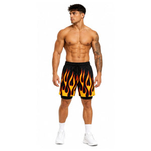 Shorts pour homme en tissu Oxford noir, style streetwear, 100% coton, séchage rapide, respirant, anti-plis, écologique, avec cordon de serrage à la taille - Product Image 4