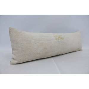 Beige Chinoiserie bordado 12x36 pulgadas almohada de lana Toile acento Vintage Floral hojas cuadradas patrón copetudo para sofá ropa de cama - Product Image 3