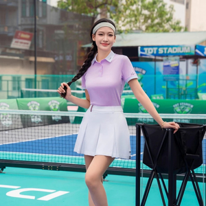 Ropa deportiva de Golf de manga corta para mujer con estilo para polos, tela de punto transpirable de secado rápido, ropa deportiva para exteriores con logotipo personalizado - Product Image 1