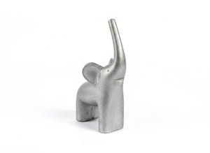 Figurine d'éléphant géométrique moderne en argent, sculpture animale abstraite en métal pour la décoration de la maison et du bureau, objets décoratifs - Product Image 5