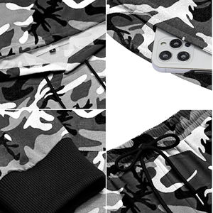 Ensemble de survêtement camouflage personnalisé pour homme, streetwear, 100% coton, sweat-shirt en molleton, jogging, survêtement camouflage pour homme - Product Image 6