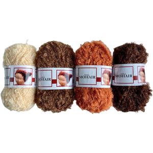 UD_Mohair บูติก √©ตุ๊กตาเส้นด้ายทำผมตุ๊กตาวอลดอร์ฟ (สีแดงสีน้ำตาล)