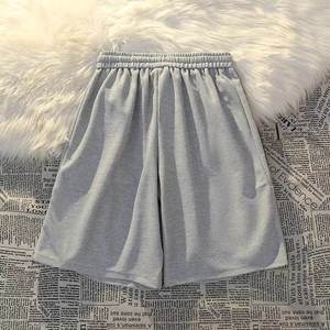 Pantalones cortos deportivos de punto informales de moda High Street para hombres Pantalones cortos de verano de algodón transpirables ecológicos sólidos - Product Image 2