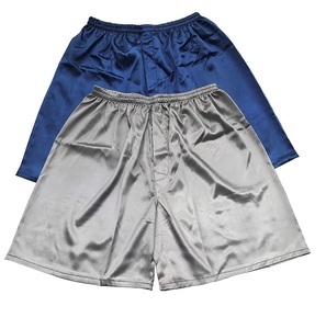 Personnalisé séchage rapide Jogging coupe ample 100% Nylon vêtements d'entraînement taille élastique hommes Shorts en soie pour homme Boxy Fit pyjamas Shorts en soie - Product Image 1