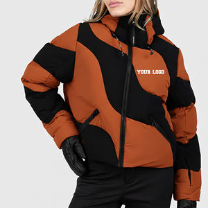 เสื้อแจ็คเก็ตพัฟเฟอร์แบบมีฮู้ดสำหรับผู้หญิง ผลิตตามแบบ OEM/ODM ตัดเย็บแบบหลวมๆ ตัดต่อสี ป้องกันลม น้ำหนักเบา เหมาะสำหรับฤดูหนาว - Product Image 4