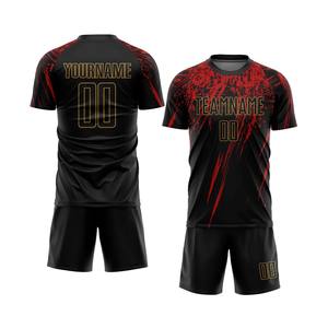 Fabrication en gros d'uniformes de football avec logo personnalisé, ensemble de vêtements respirants à manches courtes - Product Image 1