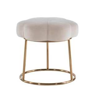 Modern Small Velvet Ottoman Stool Novelty Creative Metal Plastic Home Furniture for Bedroom Living Room Hotel Hospital <b>Decor</b> - Product Image 5