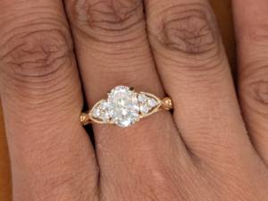 แหวนทองคำแท้ 10k/14k/18k สีขาว/เหลือง สำหรับผู้หญิง ประดับเพชรเลี้ยงในห้องปฏิบัติการ 1.15 กะรัต เหมาะสำหรับงานแต่งงาน งานหมั้น แหวนเพชรแฟนซี - Product Image 5