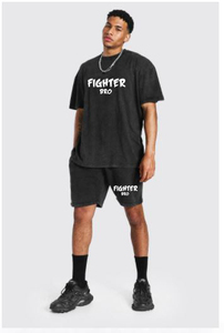 Survêtement de sport deux pièces décontracté d'été pour hommes Sweat-shirt imprimé respirant Ensemble t-shirt et short à manches courtes - Product Image 5