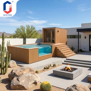 Elegante Diseño de Piscina Elevada con Detalles de Madera y Bomba de Filtro Eficiente para Uso en Agua Salada - Product Image 3