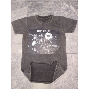 T-shirt unisexe personnalisé tendance, coupe oversize, en polyester/coton, avec motif délavé à l'acide, style vintage, décontracté pour l'été, très vendu - Product Image 2