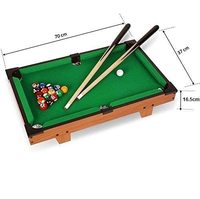 Ensemble de billard miniature personnalisable, table de billard de table avec rails en bois, coussin en coton, queues, billes et triangle - Marque IRIS