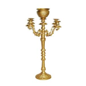 Grand chandelier en aluminium plaqué or rose Bougeoir moderne de style luxueux pour centre de table de mariage ou éclairage Candela - Product Image 2